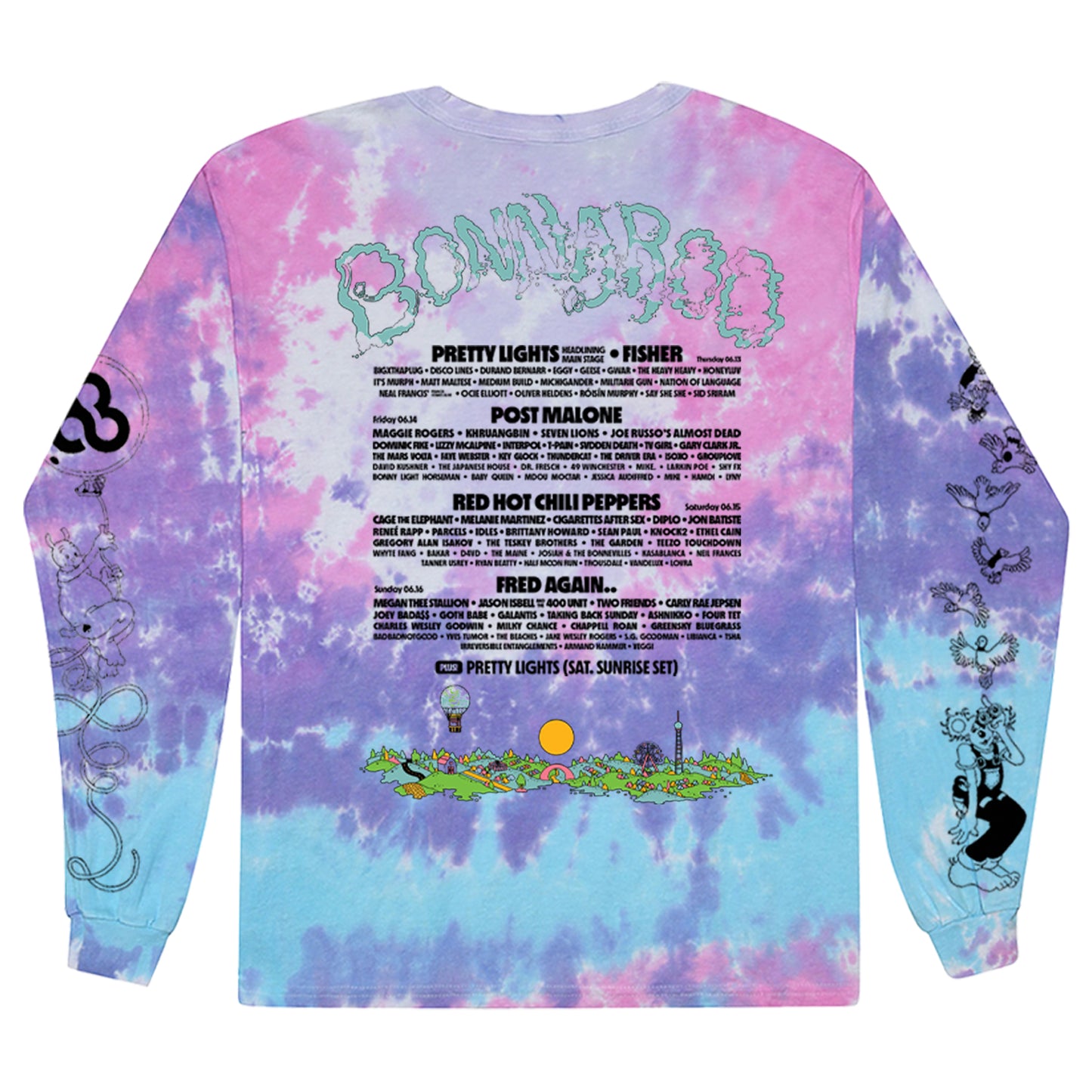 Hot Air Balloon Longsleeve Tie Dye Lineup Tee